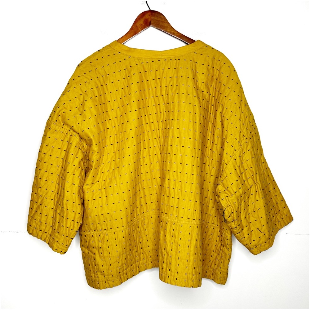 J. Jill Pure Jill Kantha-Stitched Kimono Jacket size 4X Color Golden Rod #238944 - Picture 4 of 13